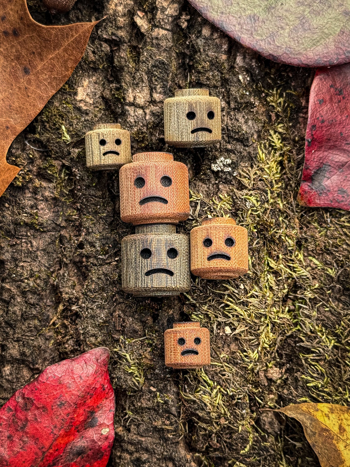 Toasted Micarta ZeroFeud BrickMan Beads