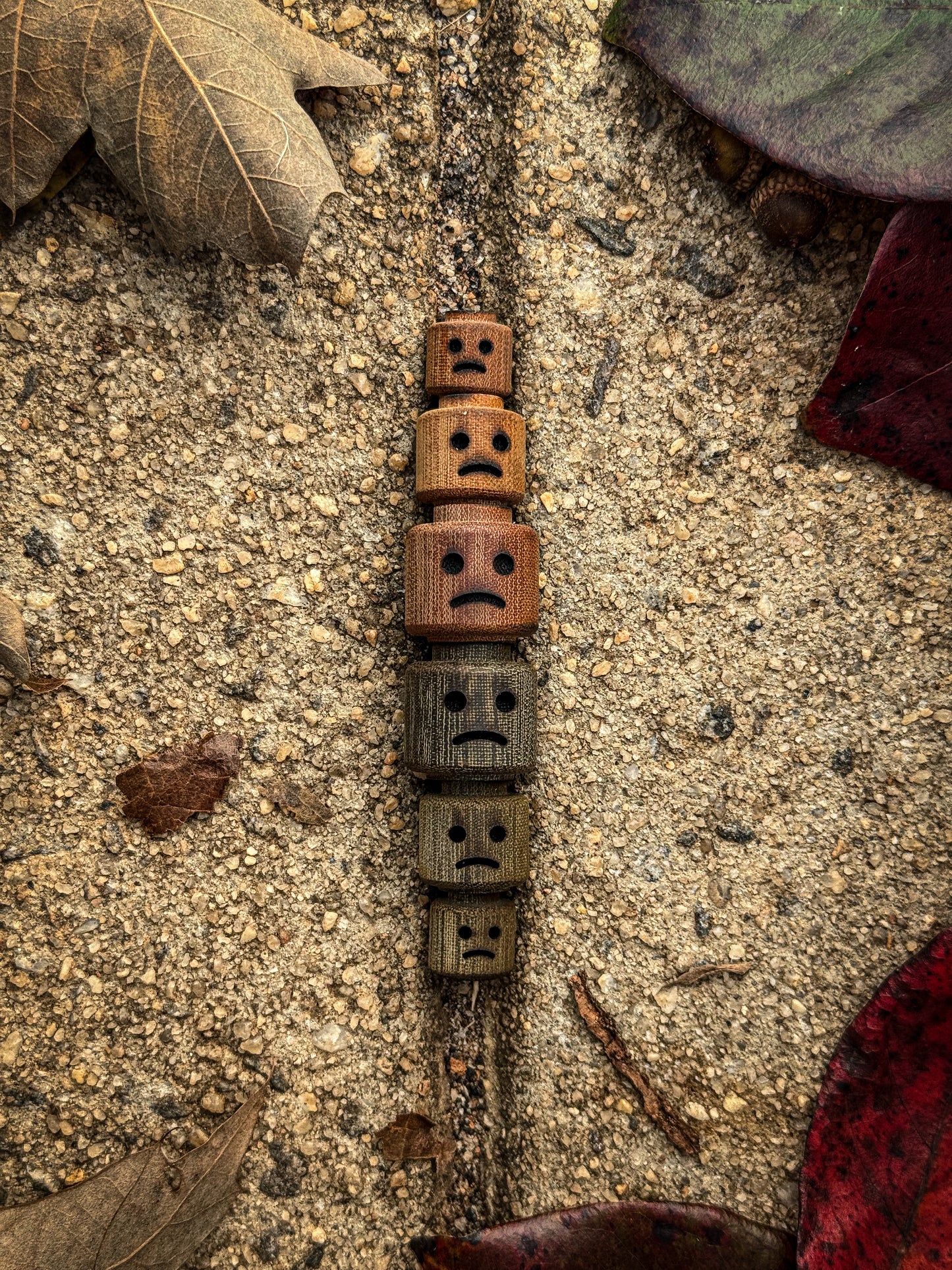 Toasted Micarta ZeroFeud BrickMan Beads